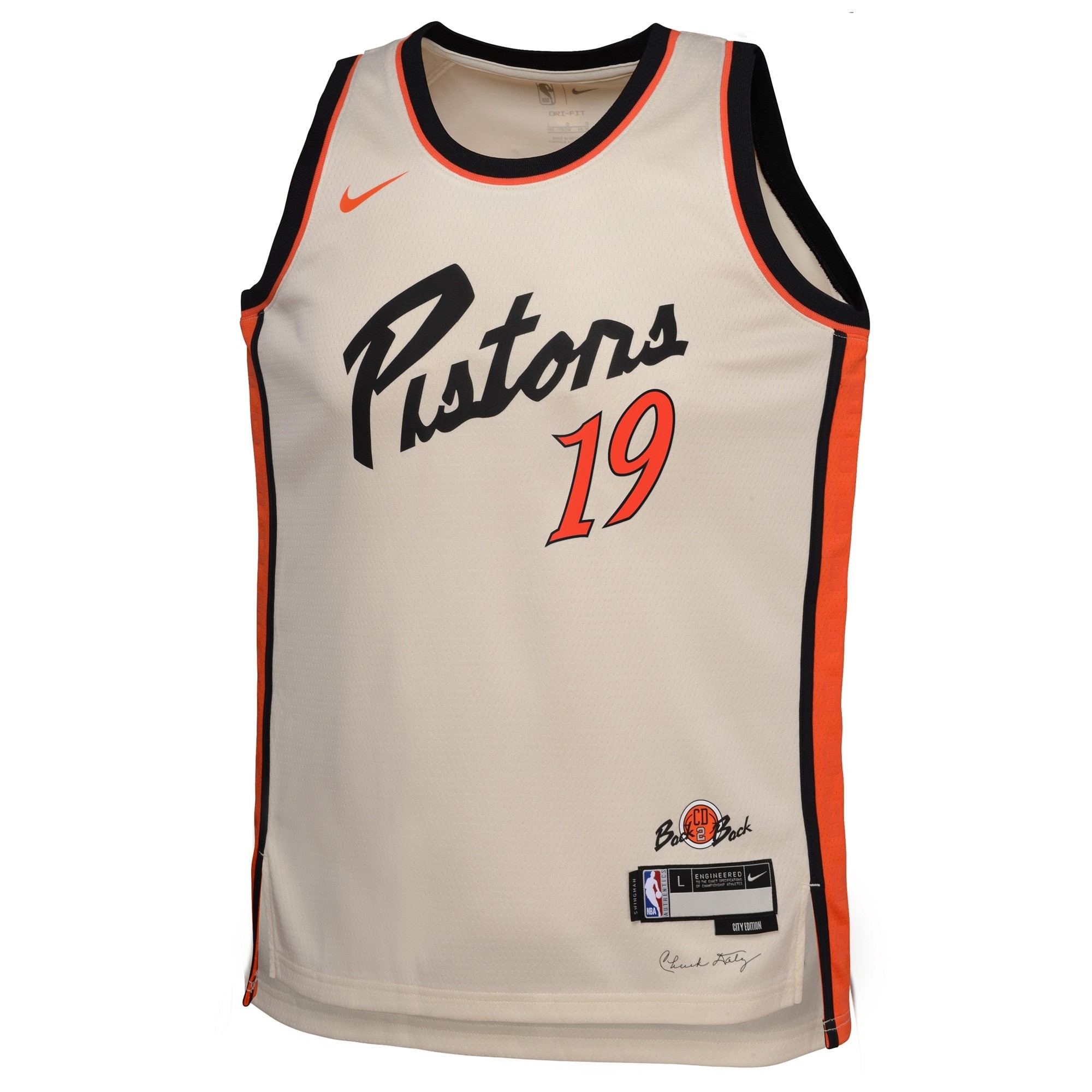 Detroit Pistons 2024 City Edition Swingman Jersey Cream Simone Fontecchio Youth S-3XL - Image 2