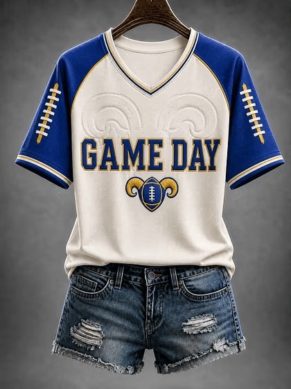 Musemora - Women's Los Angeles Rams Shirt - Game Day Football