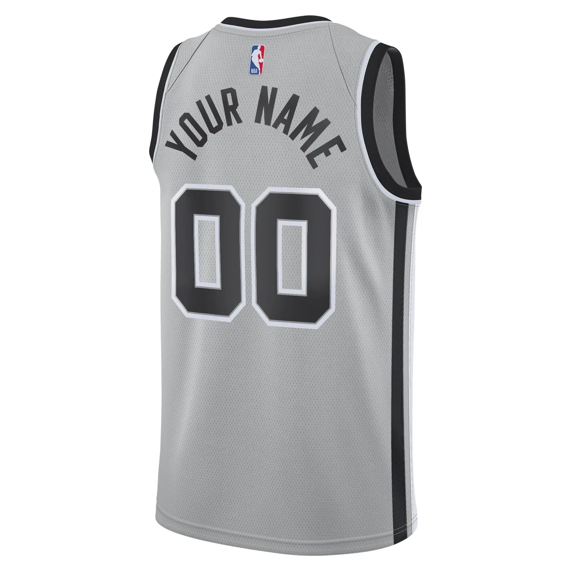 San Antonio Spurs Swingman Custom Jersey - Statement Edition - Silver - Image 2
