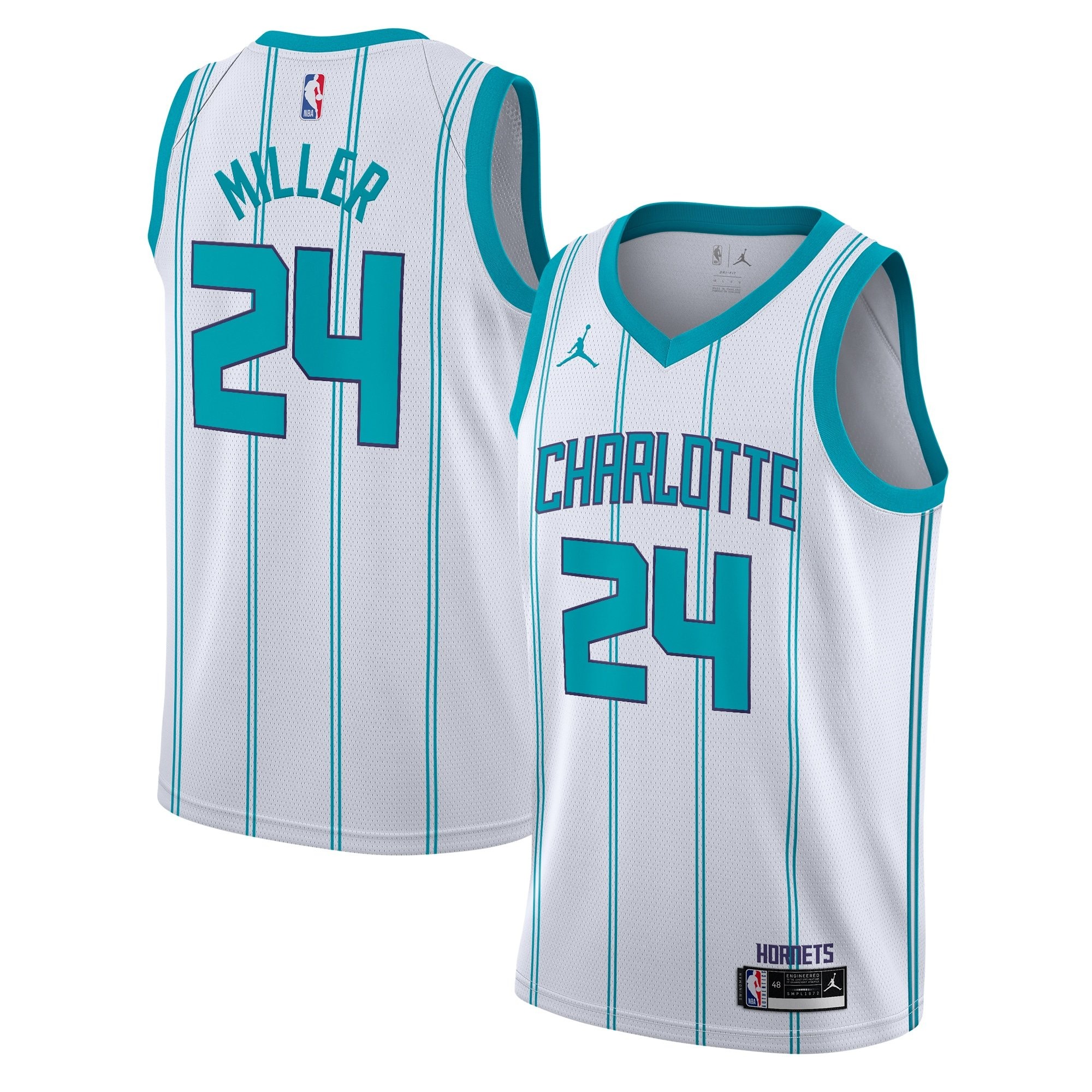 Youth Charlotte Hornets Jordan Brand Association Edition Swingman Jersey White Brandon Miller