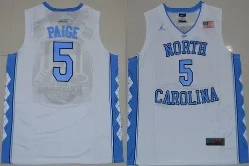 Men's North Carolina Marcus Paige College Basketball Jersey White S-3XL