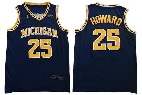 Michigan Wolverines Juwan Howard #25 Navy Basketball Jersey Unisex