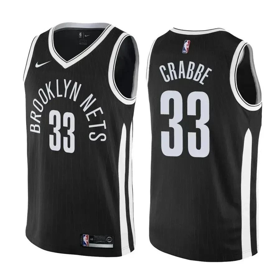 Nets Allen Crabbe #33 City Edition Black Jersey Unisex Adult Sizes S-3XL