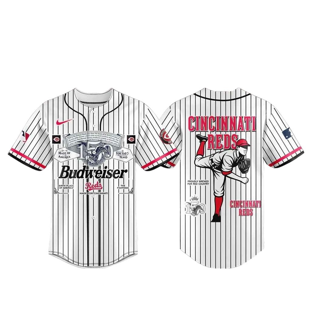 Cincinnati Reds X Budweiser 150Th Anniversary Baseball Jersey