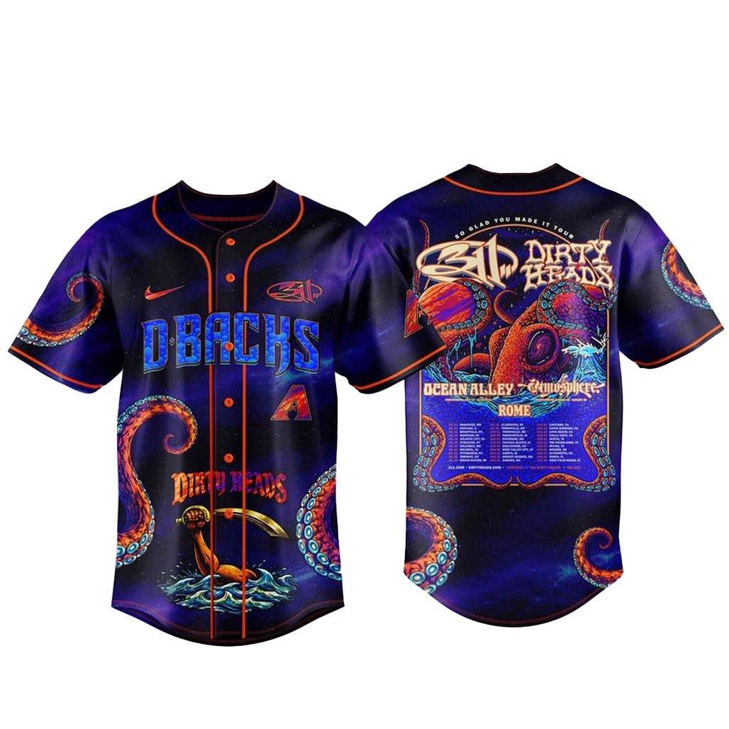 Arizona Diamondbacks 311 x Dirty Heads 2026 So Glad You Made It Baseball Jersey