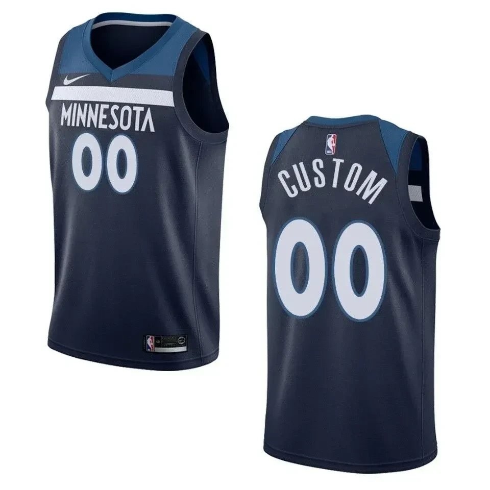 Men's Minnesota Timberwolves 00 Custom Icon Swingman Jersey - Navy