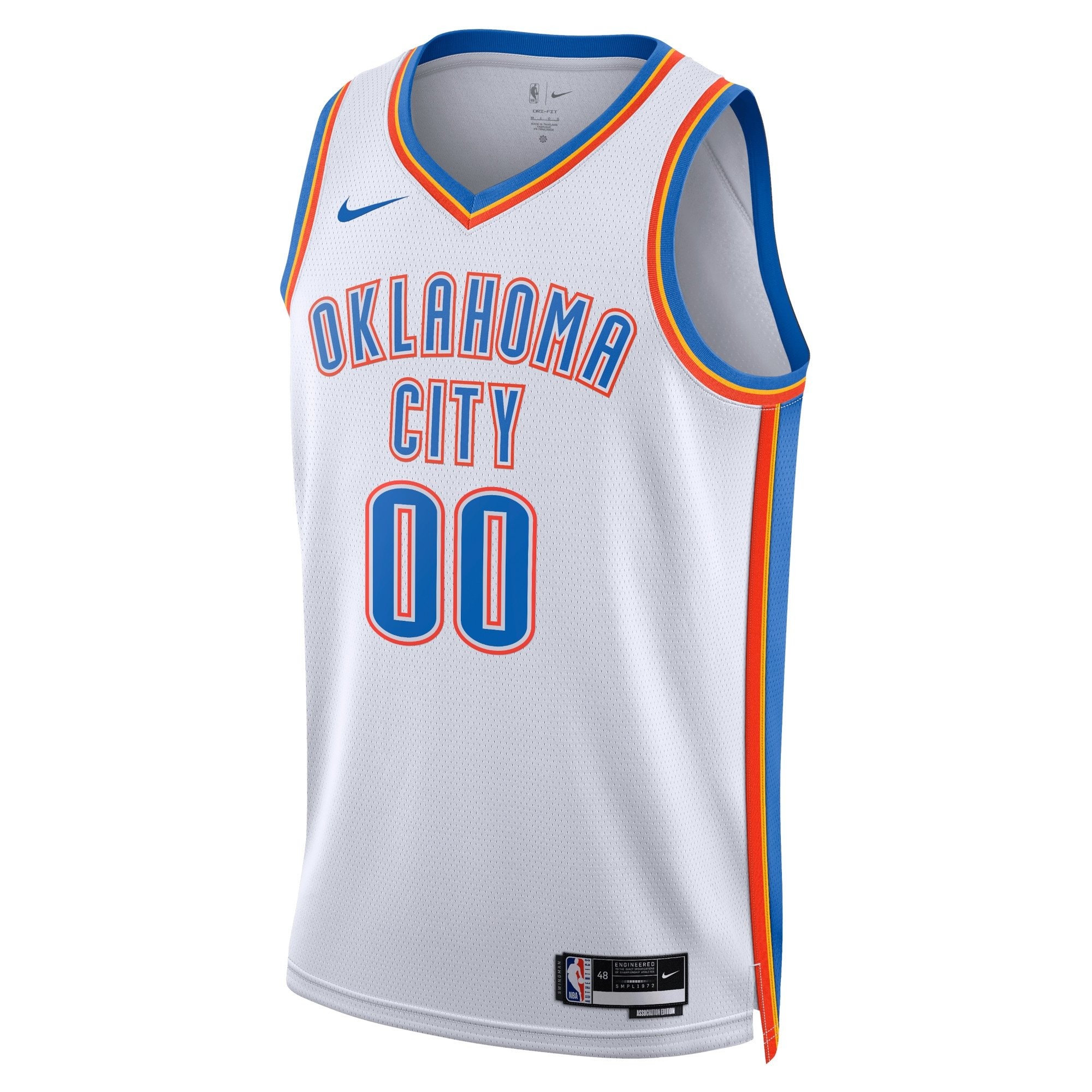 Oklahoma City Thunder Association Swingman Custom Jersey Unisex Multicolor