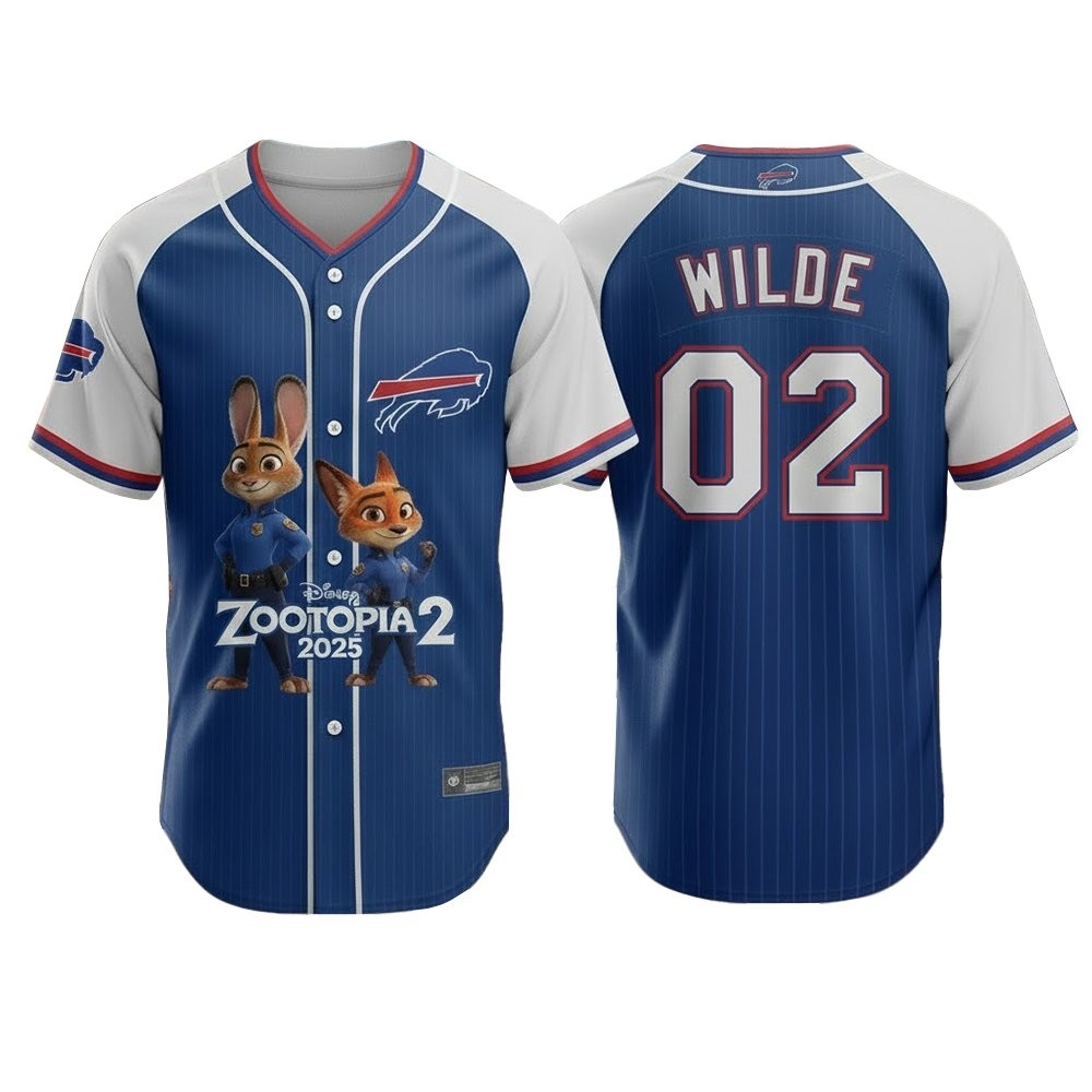 Buffalo Bills Zootopia 2 Wilde Hopps Baseball Jersey 2025
