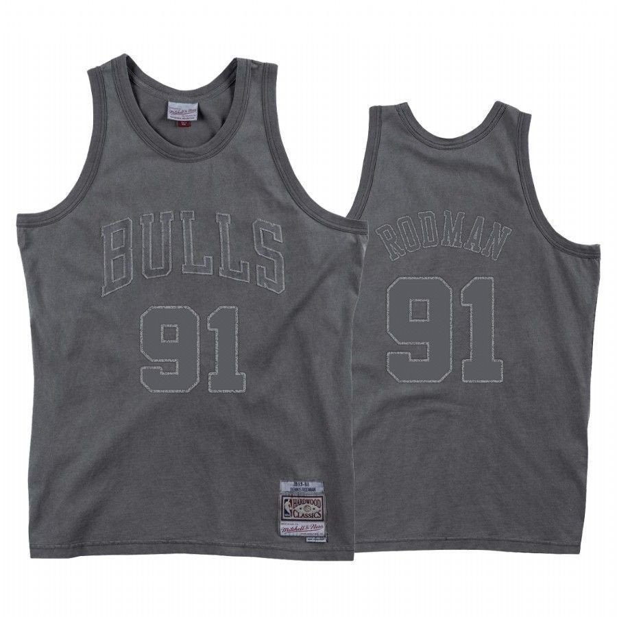 Men's Chicago Bulls Dennis Rodman 91 Washed Out Jersey Multicolor