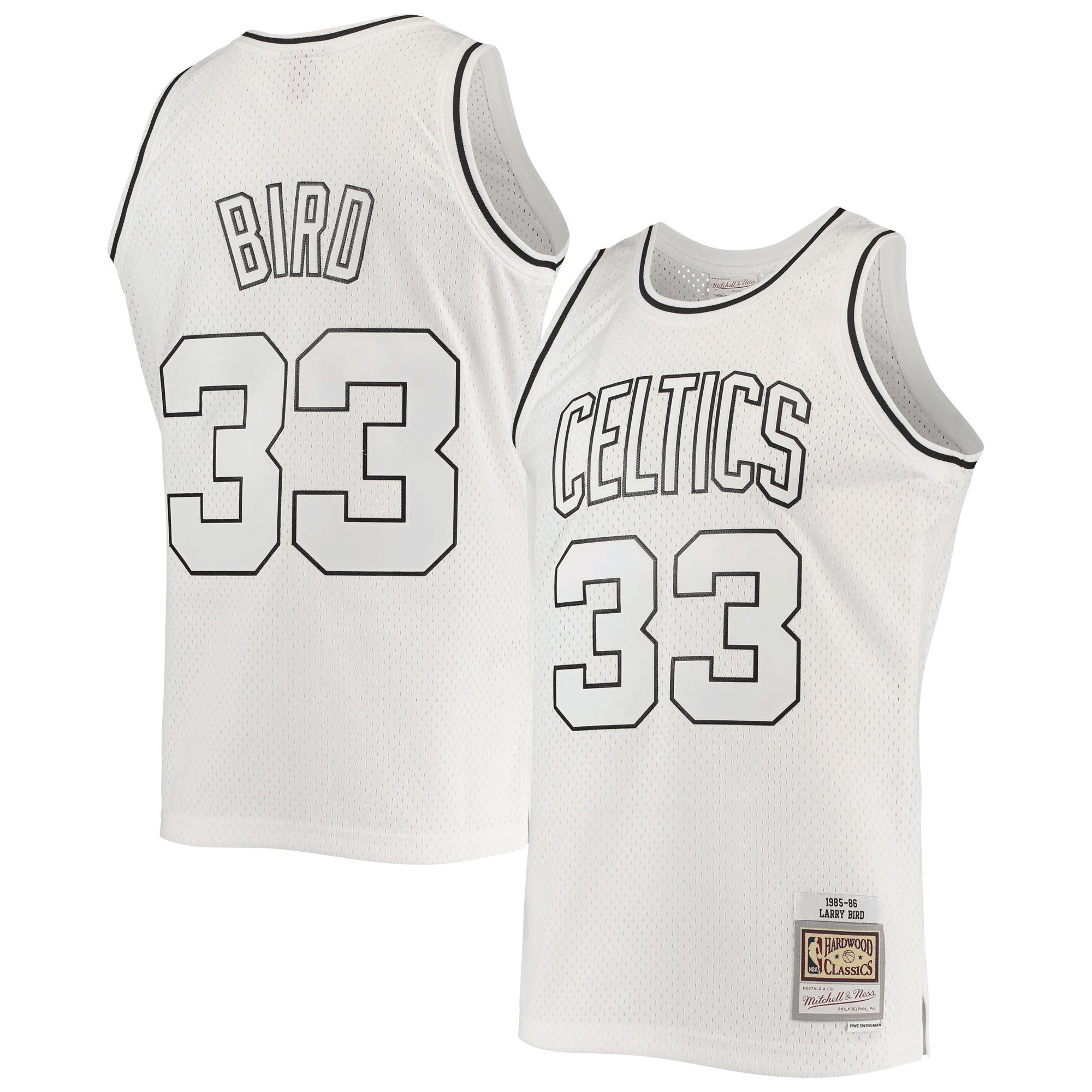 Larry Bird Boston Celtics Mitchell & Ness White Out Swingman Jersey