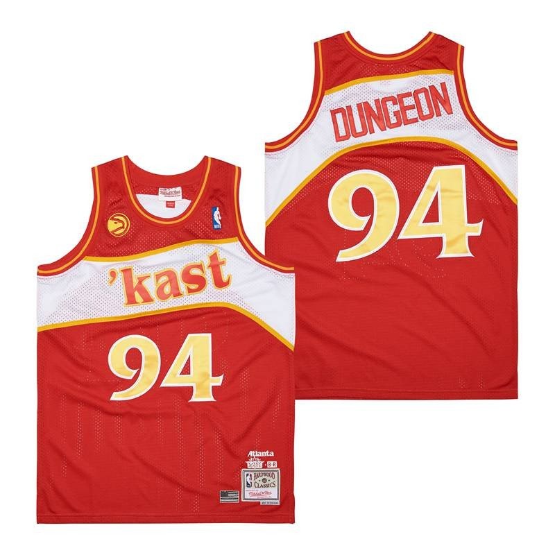 Dungeon 94 Atlanta Hawks Throwback Swingman Jersey Red Multicolor Unisex
