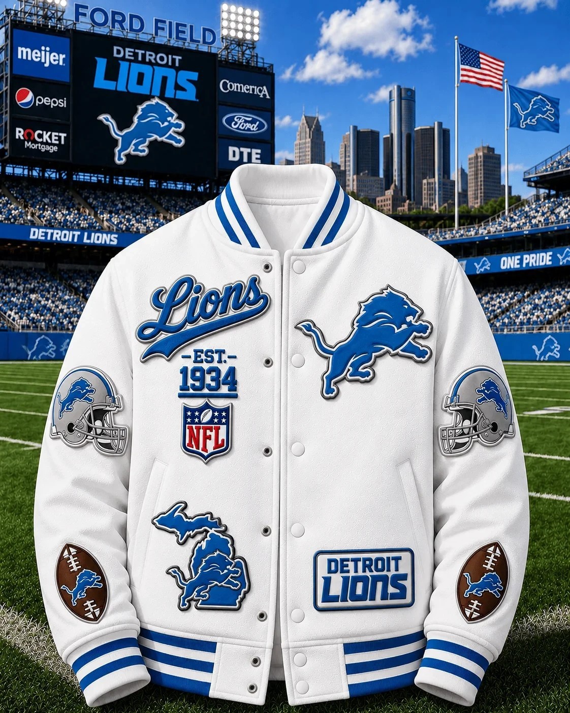 Musemora - Unisex Detroit Lions Jacket