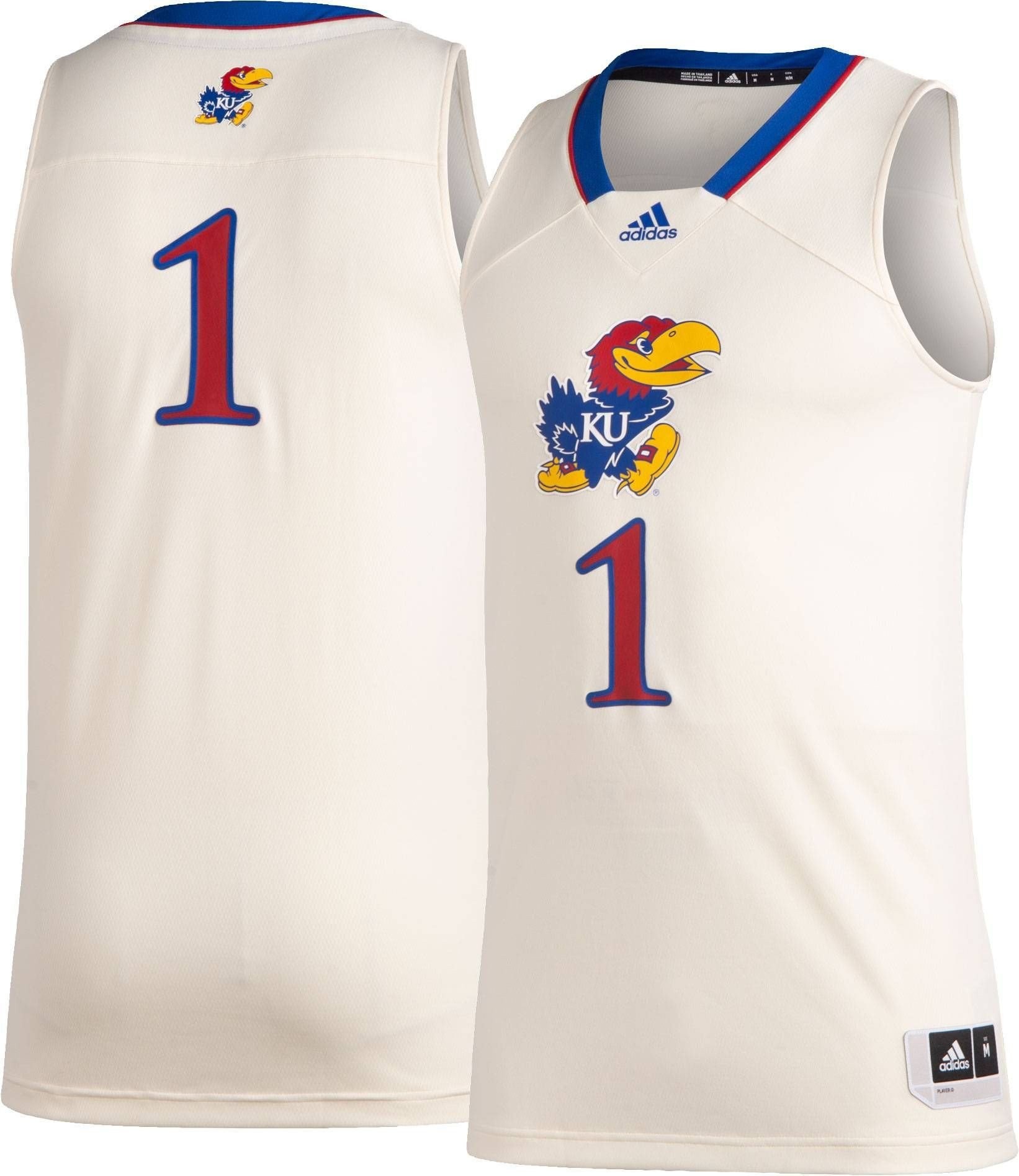 Men's Kansas Jayhawks Swingman White Jersey - 100% Polyester, Breathable NCAA Fan Jersey