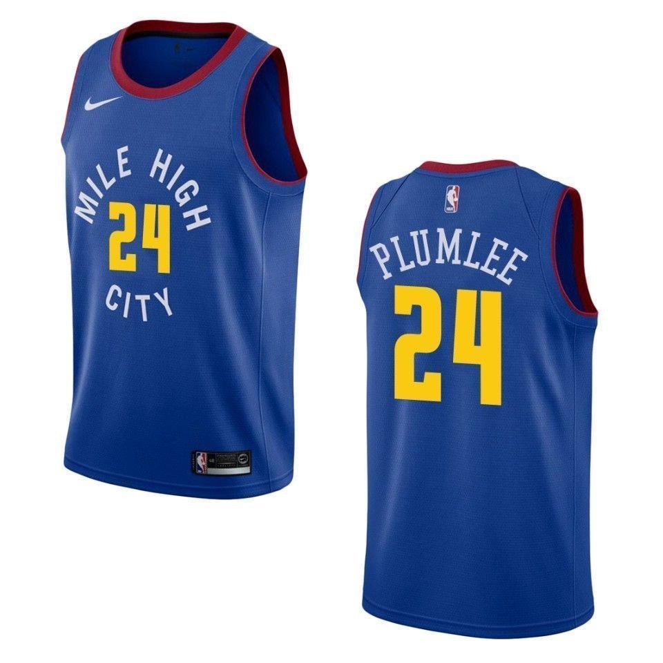 Men's Denver Nuggets Mason Plumlee Statement Swingman Jersey Blue - Size S-3XL