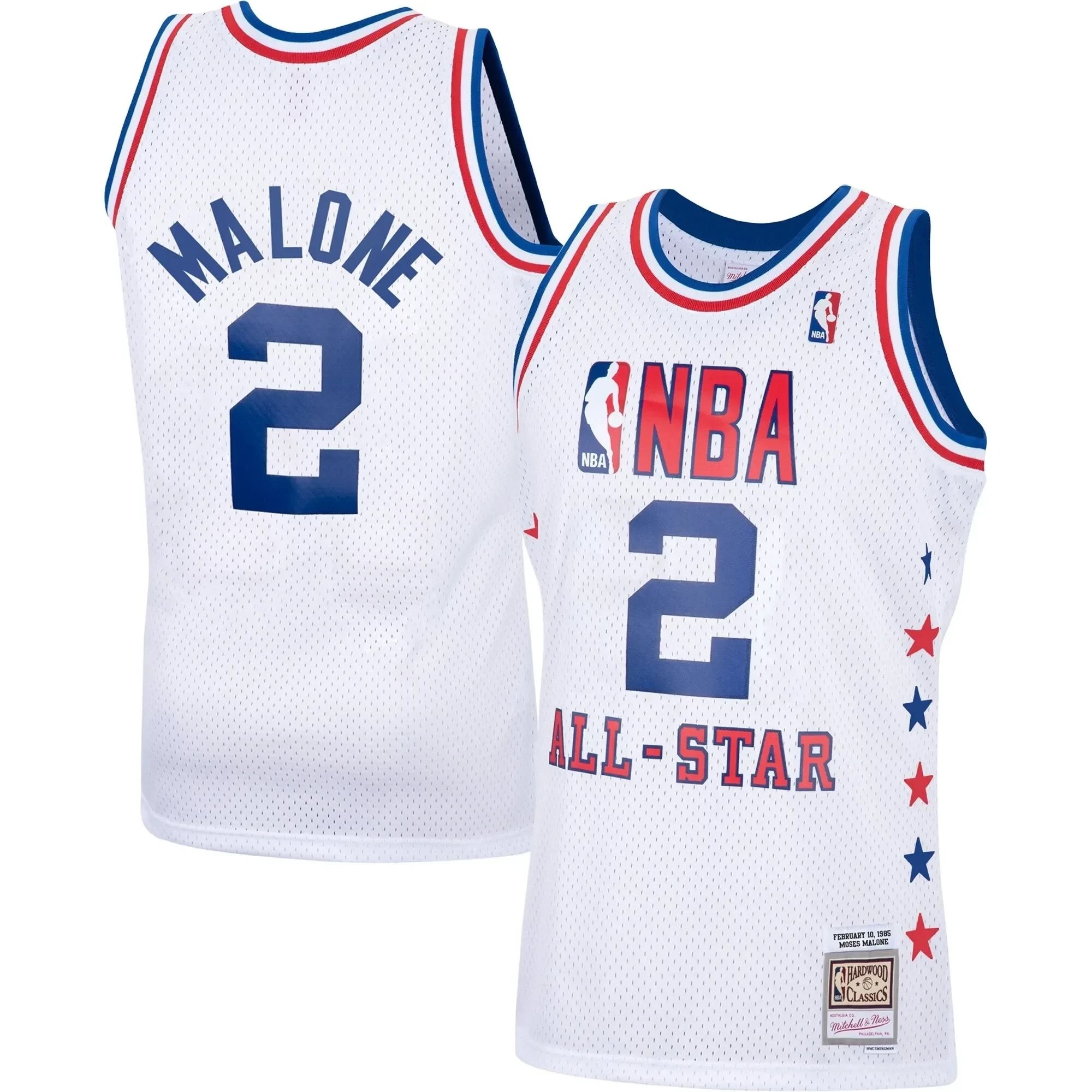 Moses Malone Eastern Conference Mitchell Ness 1985 All-star Game Swingman Jersey - White - Image 3