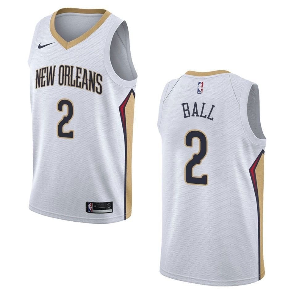 Men's New Orleans Pelicans Lonzo Ball Association Swingman Jersey White S-3XL