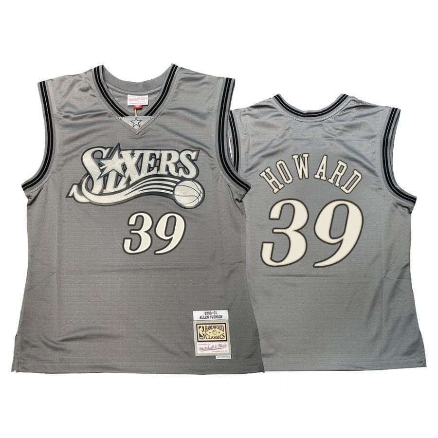 Men's Dwight Howard #39 Philadelphia 76ers Hardwood Classics Jersey Gray