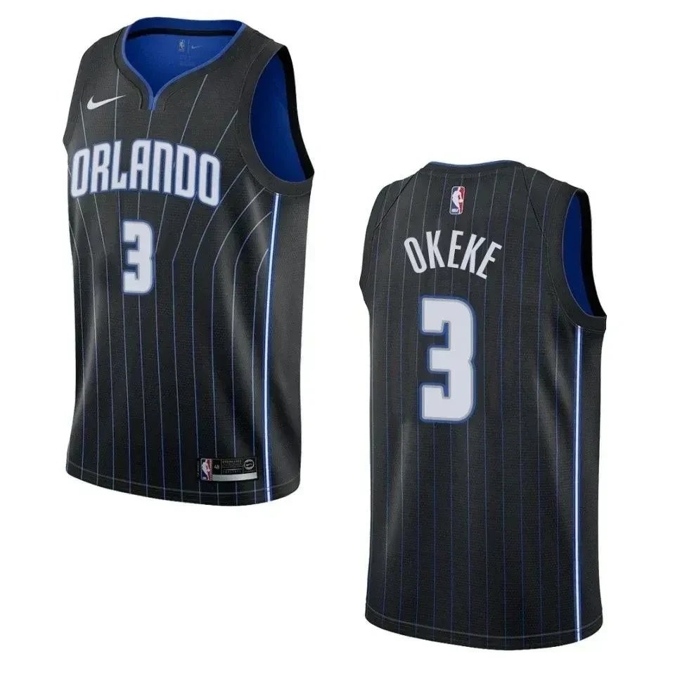 Men's Orlando Magic Chuma Okeke Statement Swingman Jersey Black - 100% Polyester