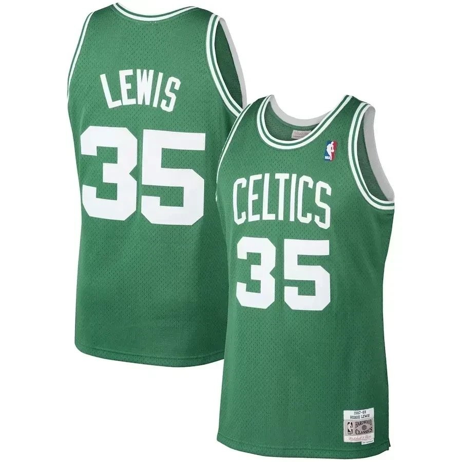 Reggie Lewis Boston Celtics Mitchell & Ness 1987-88 Hardwood Classics Swingman Jersey Kelly Green