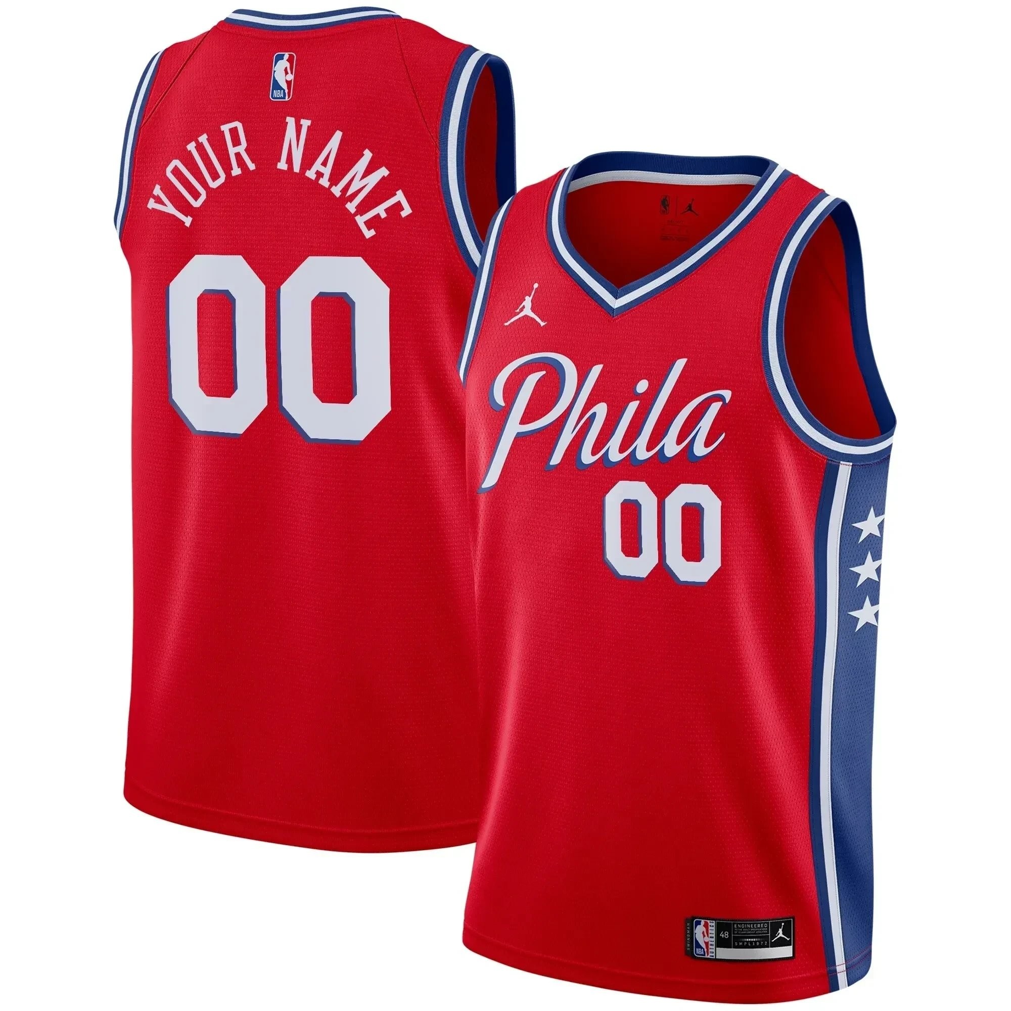 Philadelphia 76ers Swingman Custom Jersey Statement Edition Red Unisex