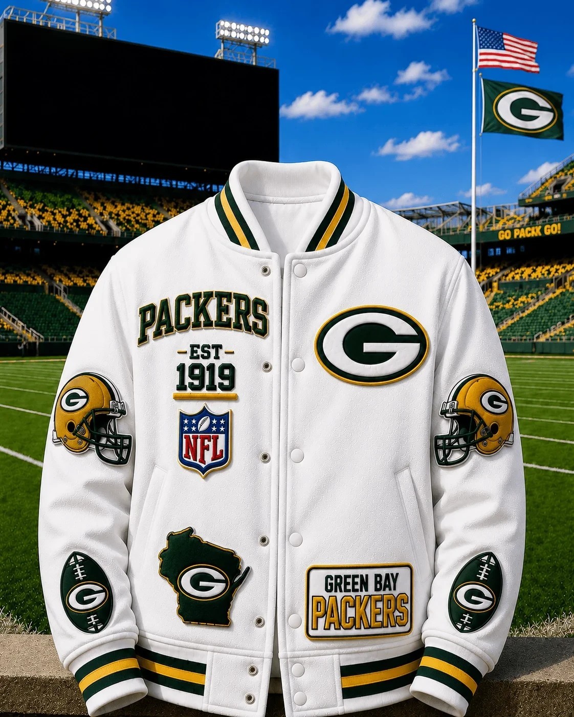 Musemora - Unisex Green Bay Packers Jacket - Football Fan Gear