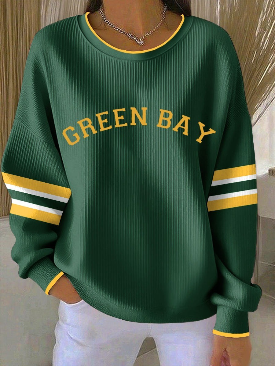 Musemora - Women's Green Bay Packers Sweatshirt - Game Day Football