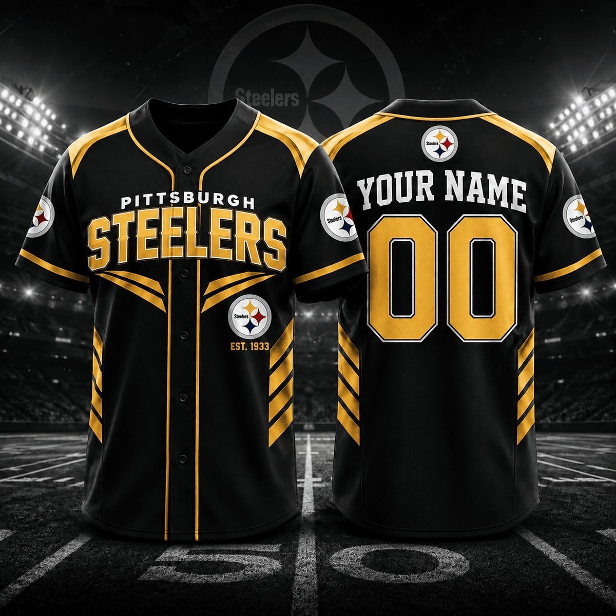 Musemora - Men's Pittsburgh Steelers Jersey - Game Day Football