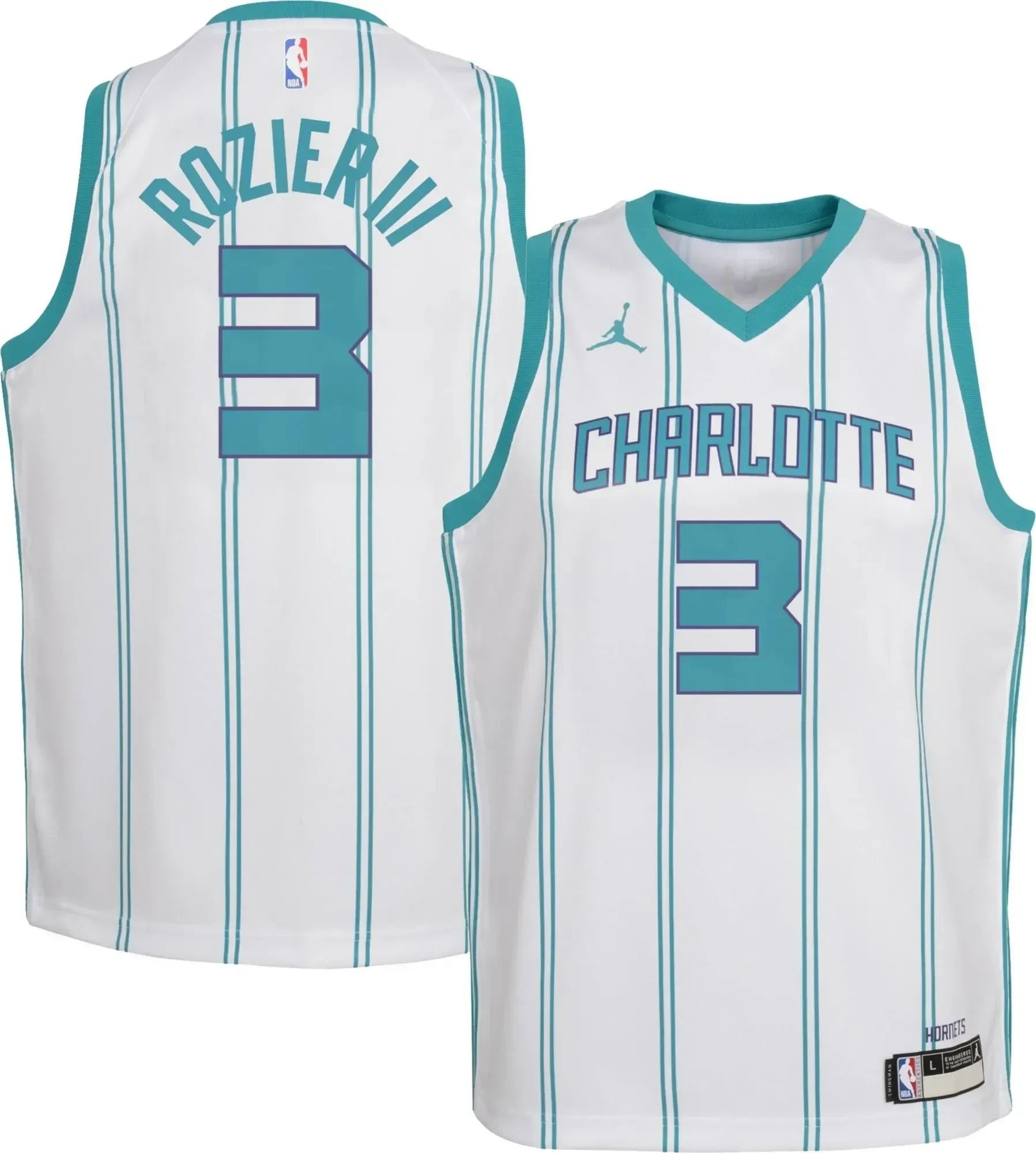 Jordan Youth Charlotte Hornets Terry Rozier III #3 Dri-FIT Swingman White Jersey