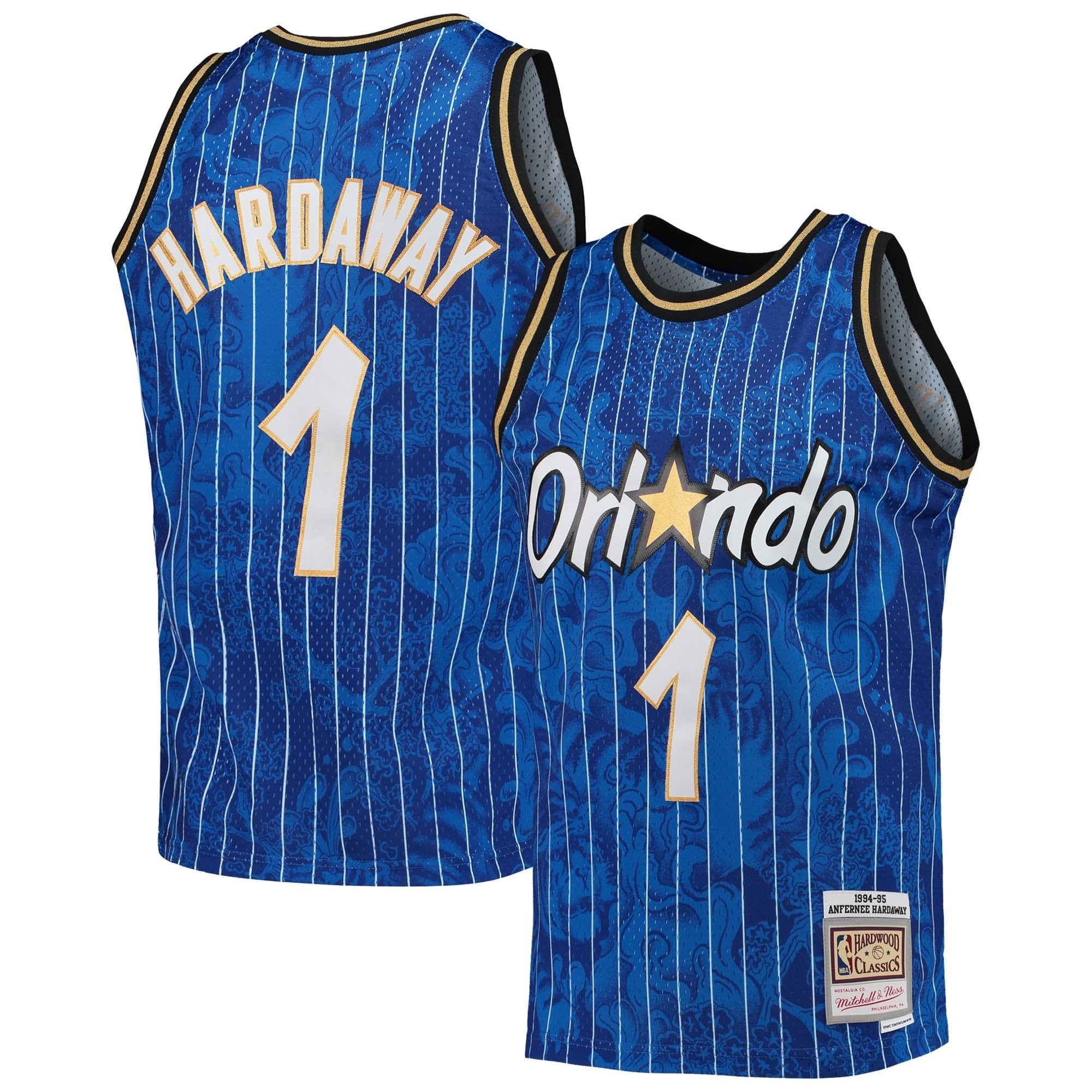 Men's Mitchell & Ness Penny Hardaway Blue Orlando Magic 1994/95 Lunar New Year Swingman Jersey
