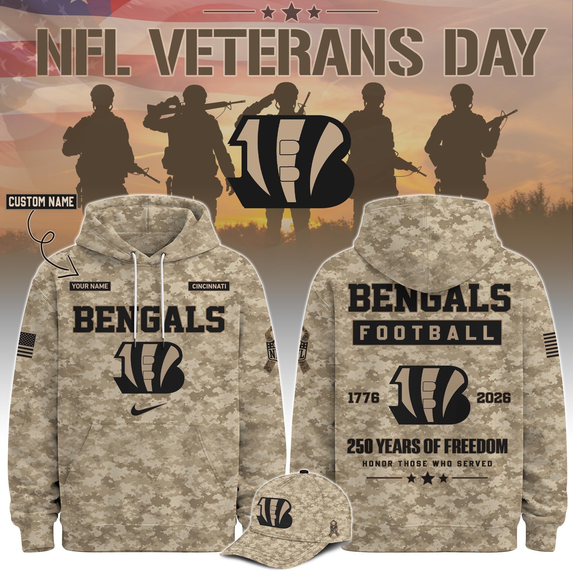 Musemora - Men's Cincinnati Bengals Hoodie