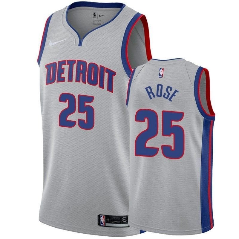Men's Detroit Pistons Derrick Rose #25 Stitched Jersey Multicolor S-3XL