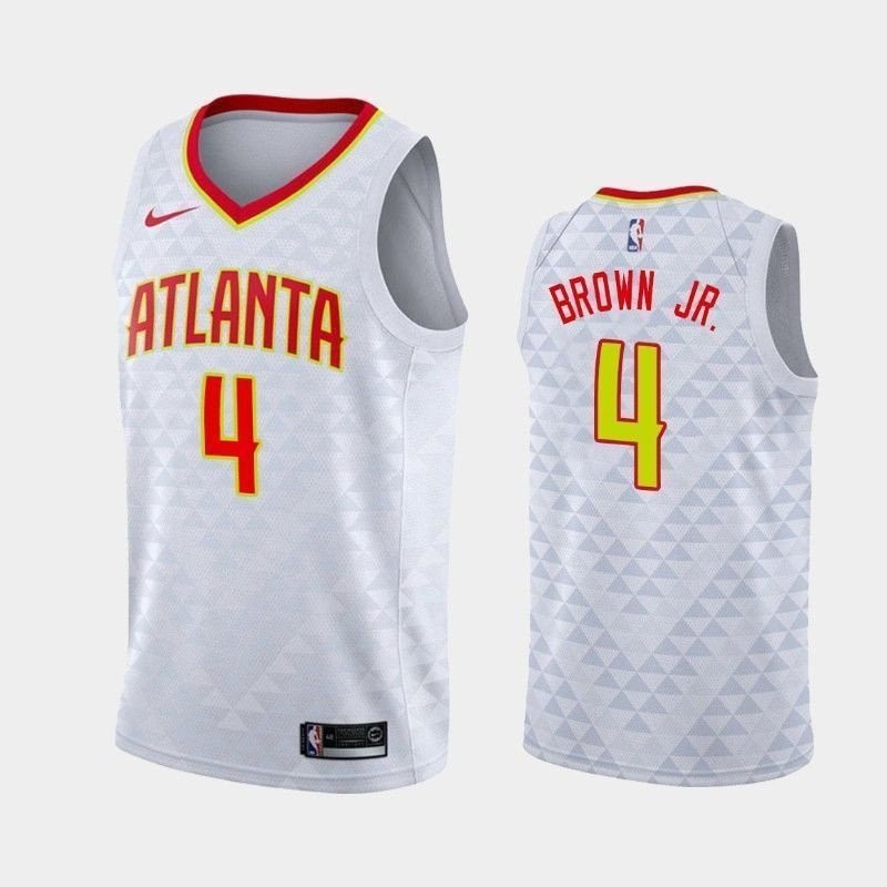 Men's Atlanta Hawks 4 Charlie Brown Jr. Association Swingman Jersey - White