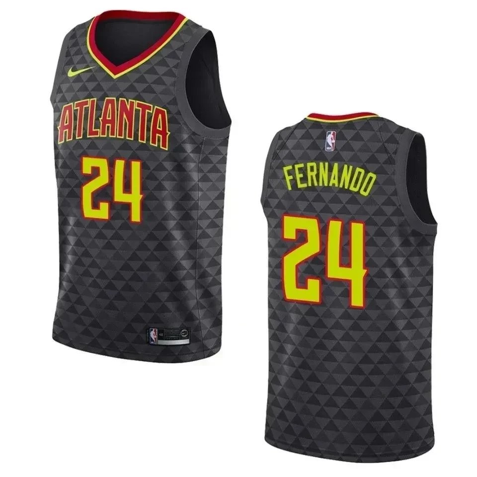 Men's Atlanta Hawks Bruno Fernando 24 Icon Swingman Jersey Black