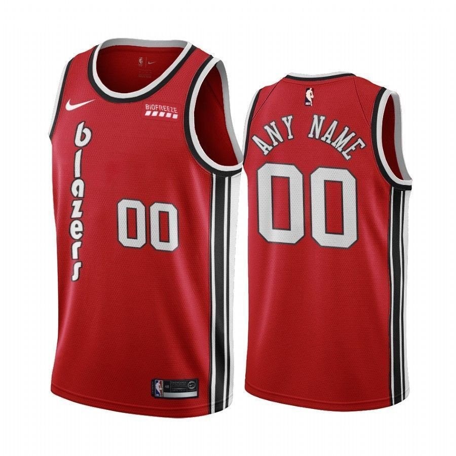 Men's Portland Trail Blazers Custom Red Classic Edition Jersey S-3XL