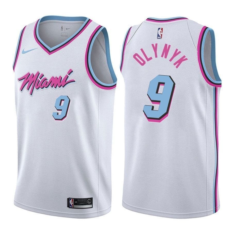 Kelly Olynyk #9 Heat City Edition White Swingman Jersey - Unisex Adult Sizes S-3XL