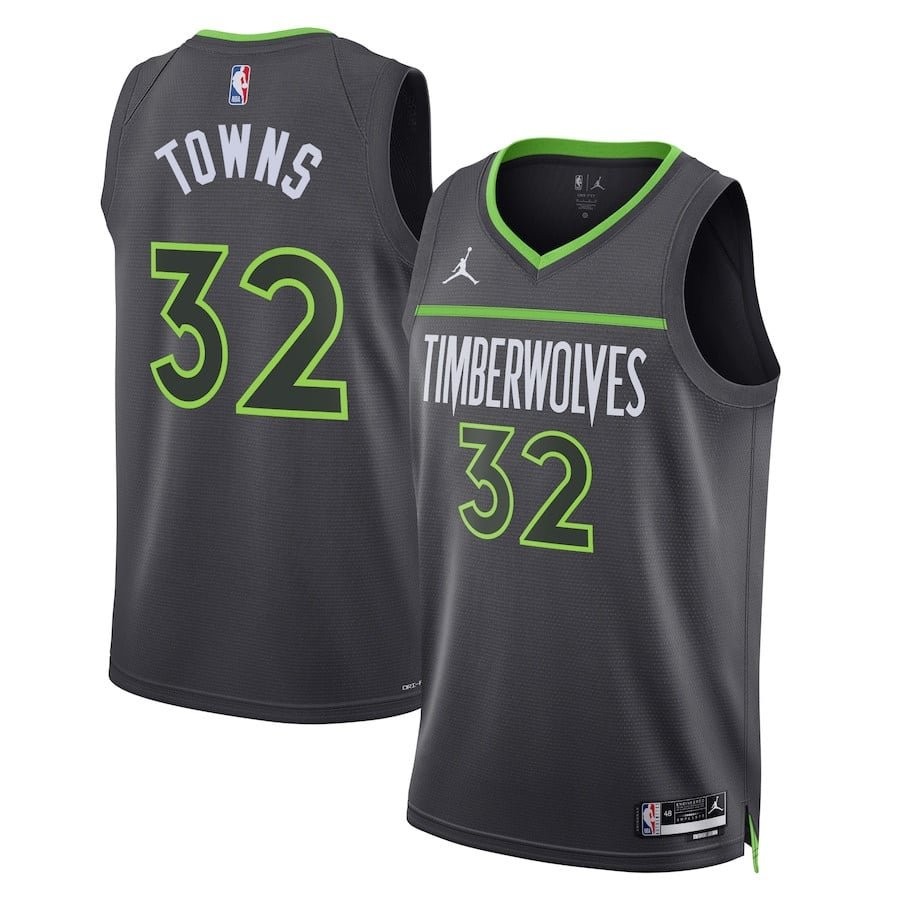 Karl-Anthony Towns 32 Minnesota Timberwolves Unisex Swingman Jersey Statement Edition Gray