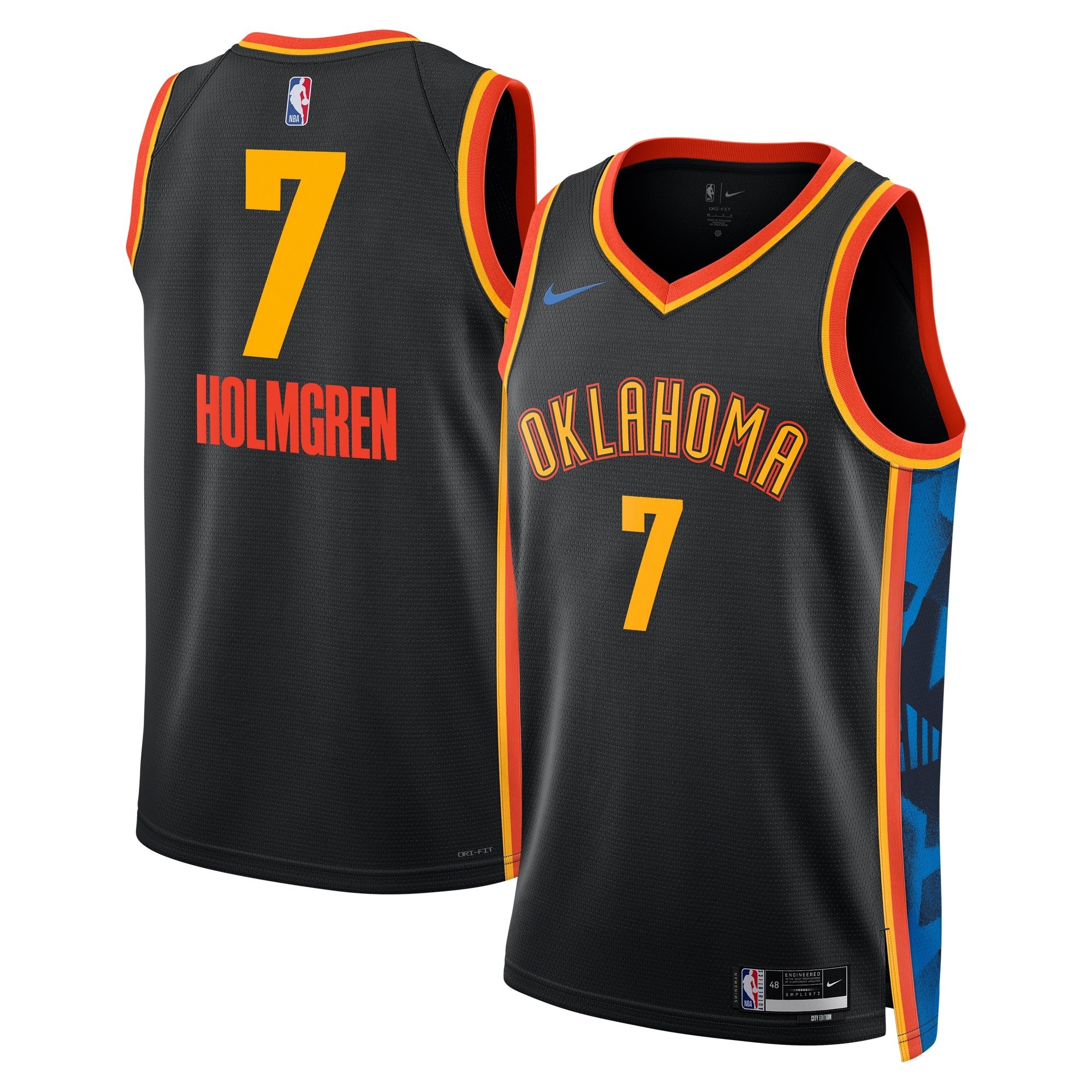 Oklahoma City Thunder City Edition Swingman Jersey 2024 Black Chet Holmgren Unisex