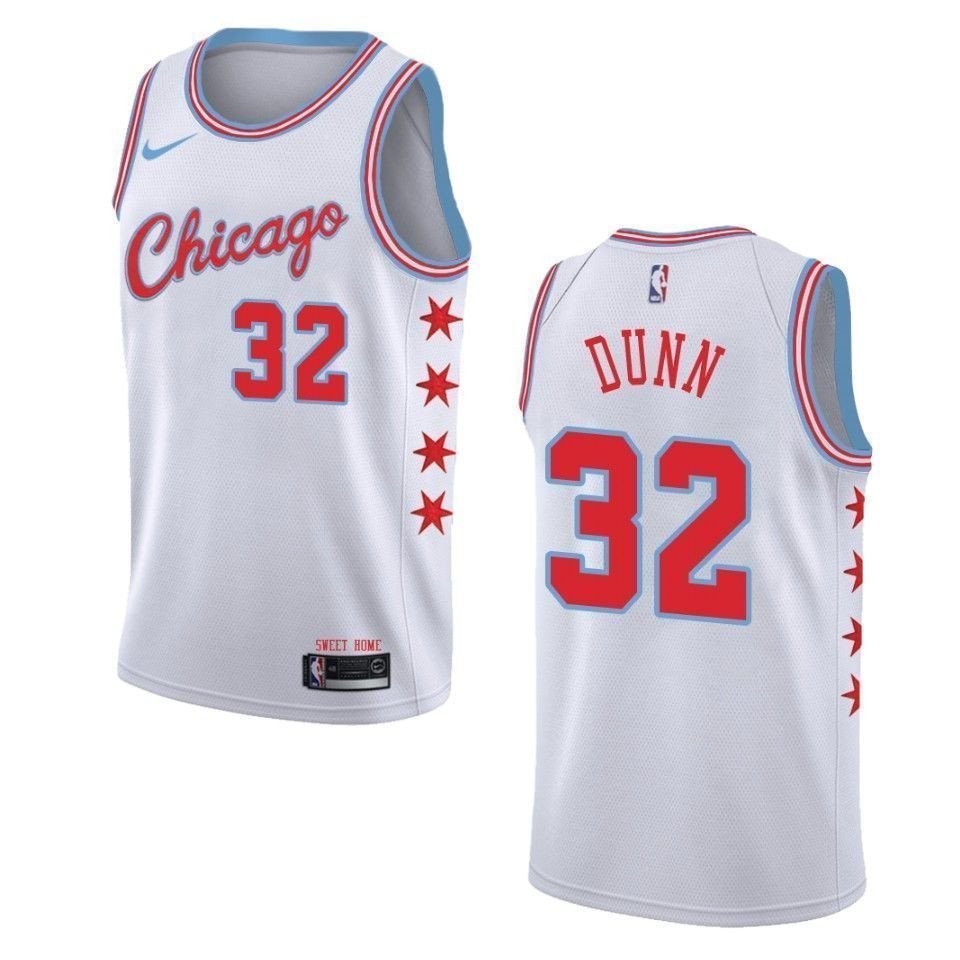 Men's Chicago Bulls Kris Dunn #32 City Swingman Jersey - White