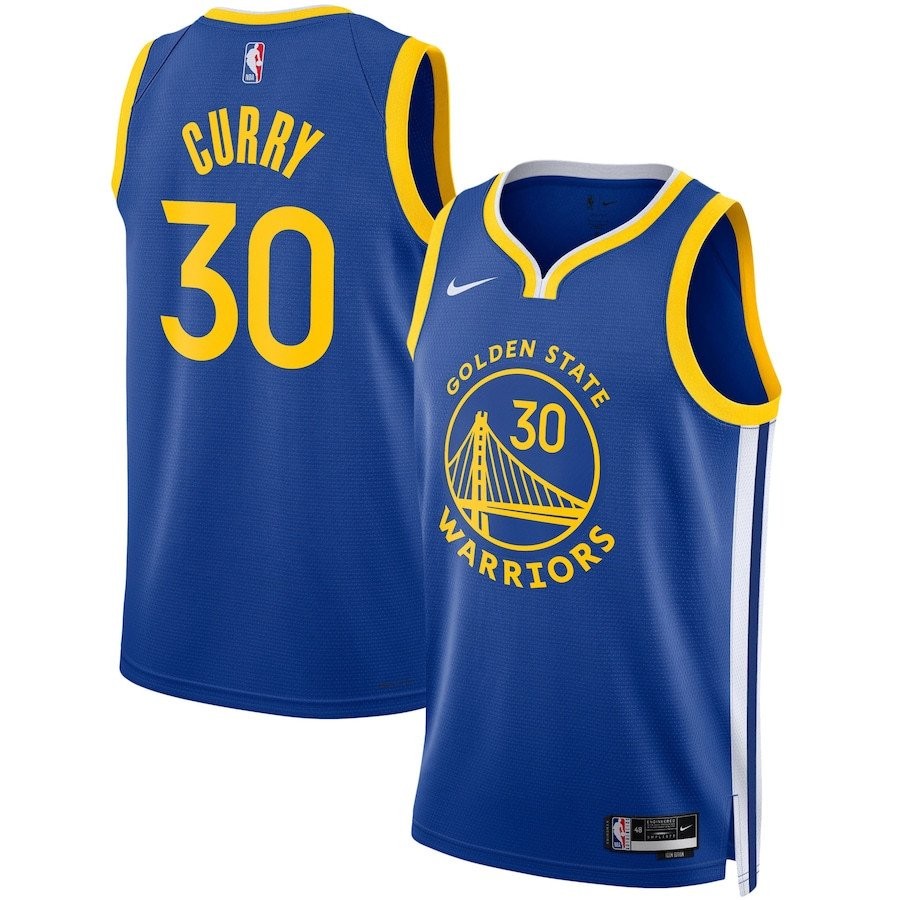 Stephen Curry 30 Golden State Warriors Swingman Jersey Icon Royal Blue Multicolor Unisex Adult