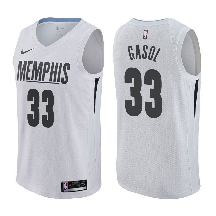 Men's Marc Gasol 33 Grizzlies City Edition White Basketball Jersey
