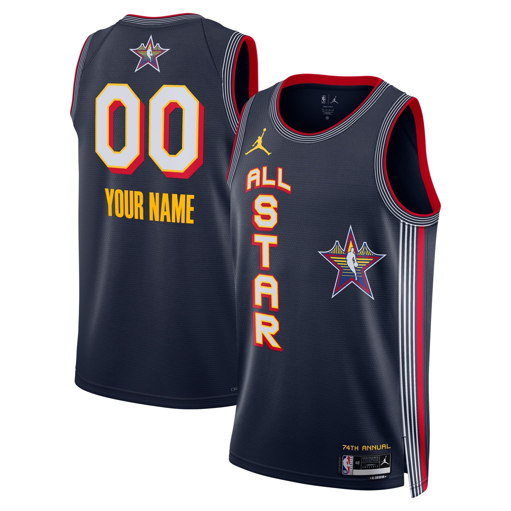 NBA All Star 2025 Swingman Jersey Navy Unisex Adult Sizes S-3XL