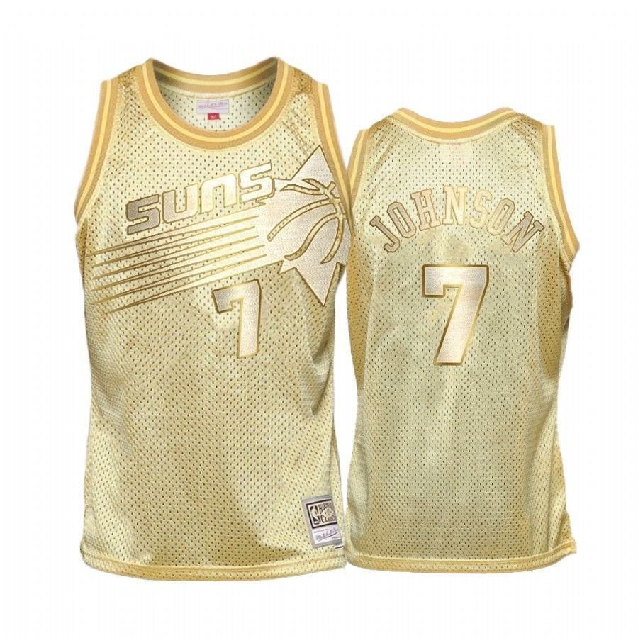 Men's Kevin Johnson 7 Phoenix Suns Golden HWC Jersey Multicolor S-3XL