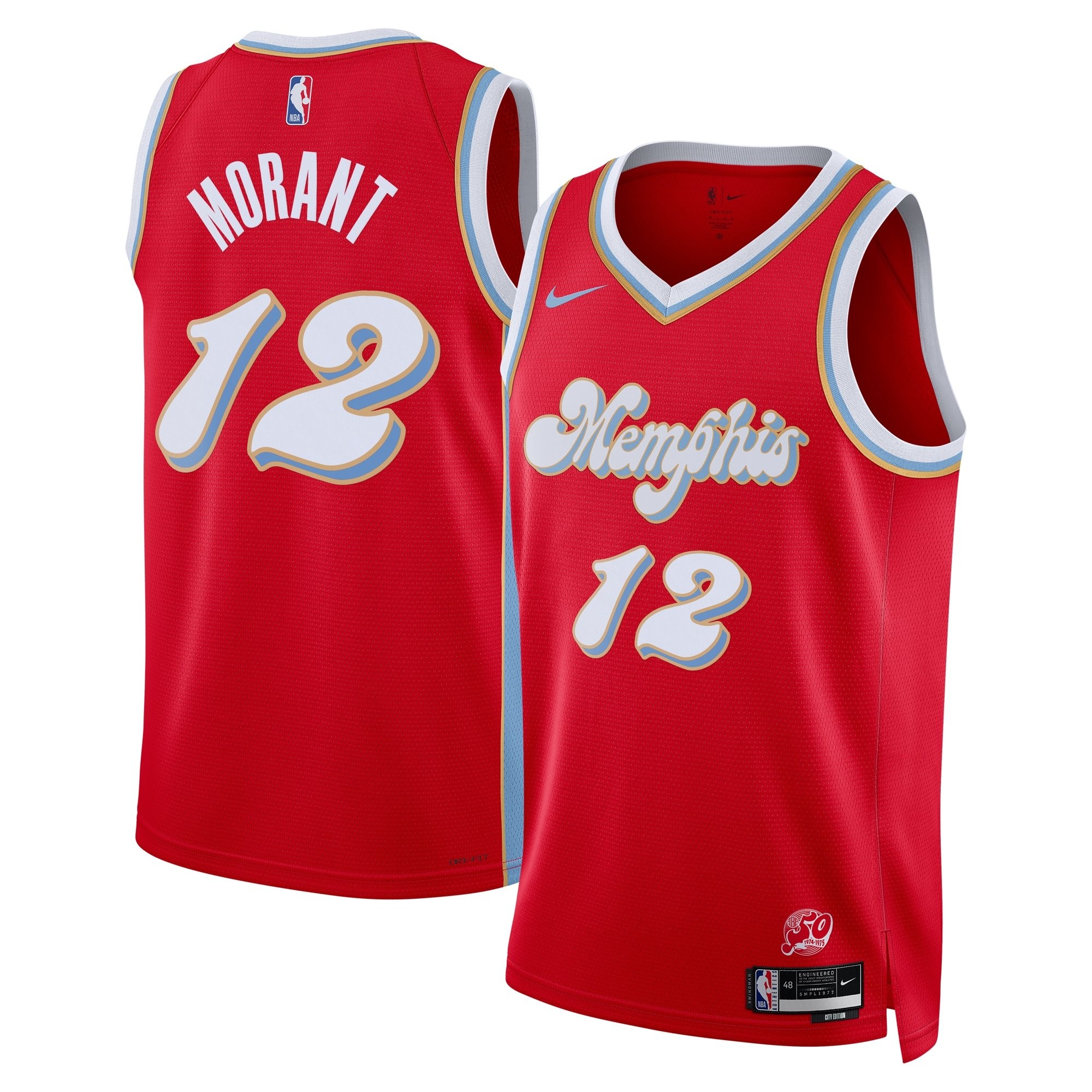 Memphis Grizzlies City Edition Swingman Jersey 2024 Red Ja Morant Unisex