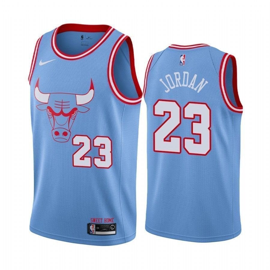 Chicago Bulls Michael Jordan Blue 23 Bule City Jersey