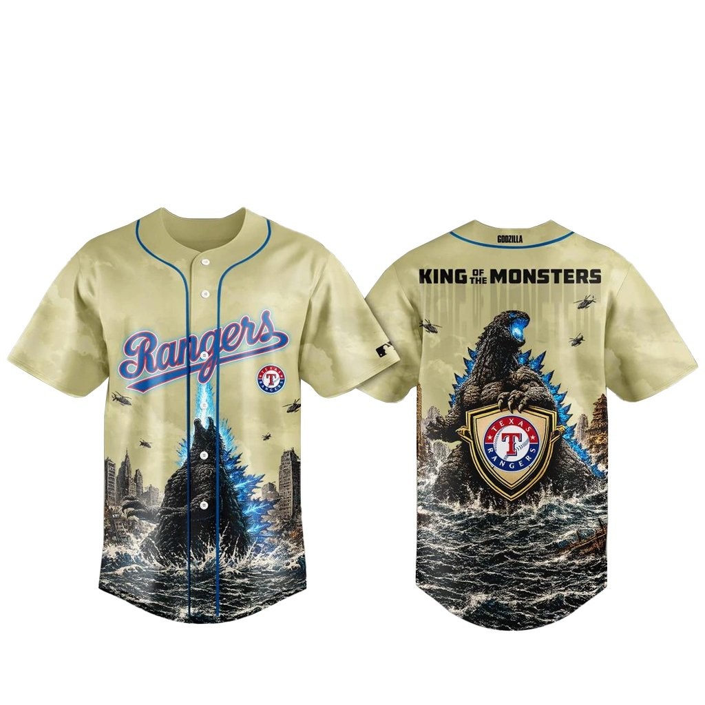 Texas Rangers x Godzilla 2026 King Of The Monsters Baseball Jersey