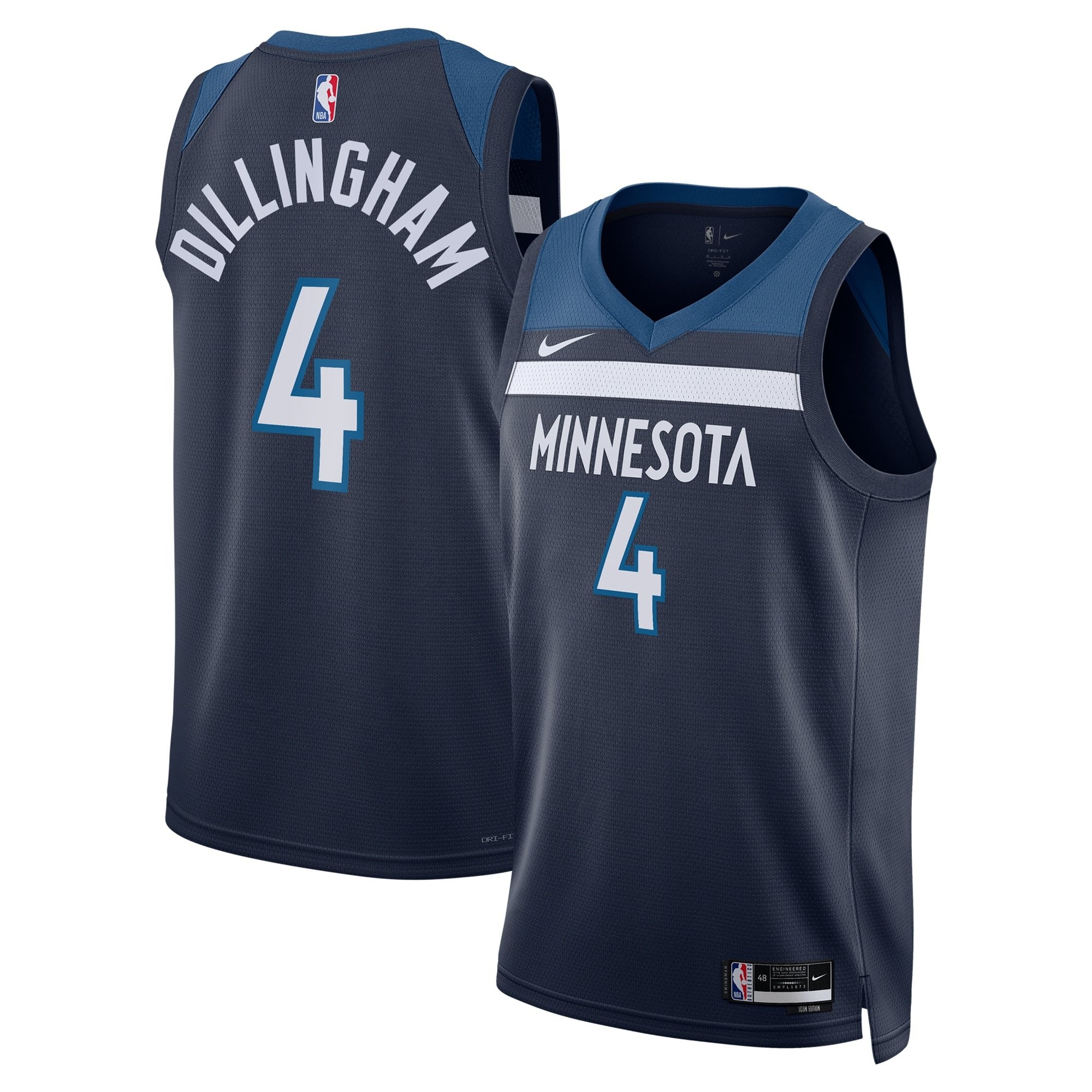 Minnesota Timberwolves Icon Swingman Jersey Navy Rob Dillingham Unisex