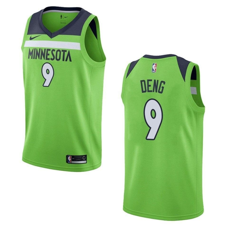 Men's Minnesota Timberwolves Luol Deng #9 Statement Swingman Jersey Green