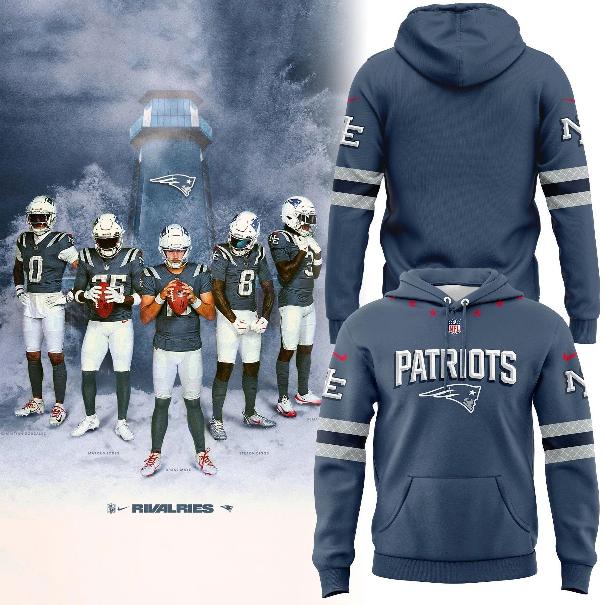 Musemora - Unisex New England Patriots Hoodie - Football