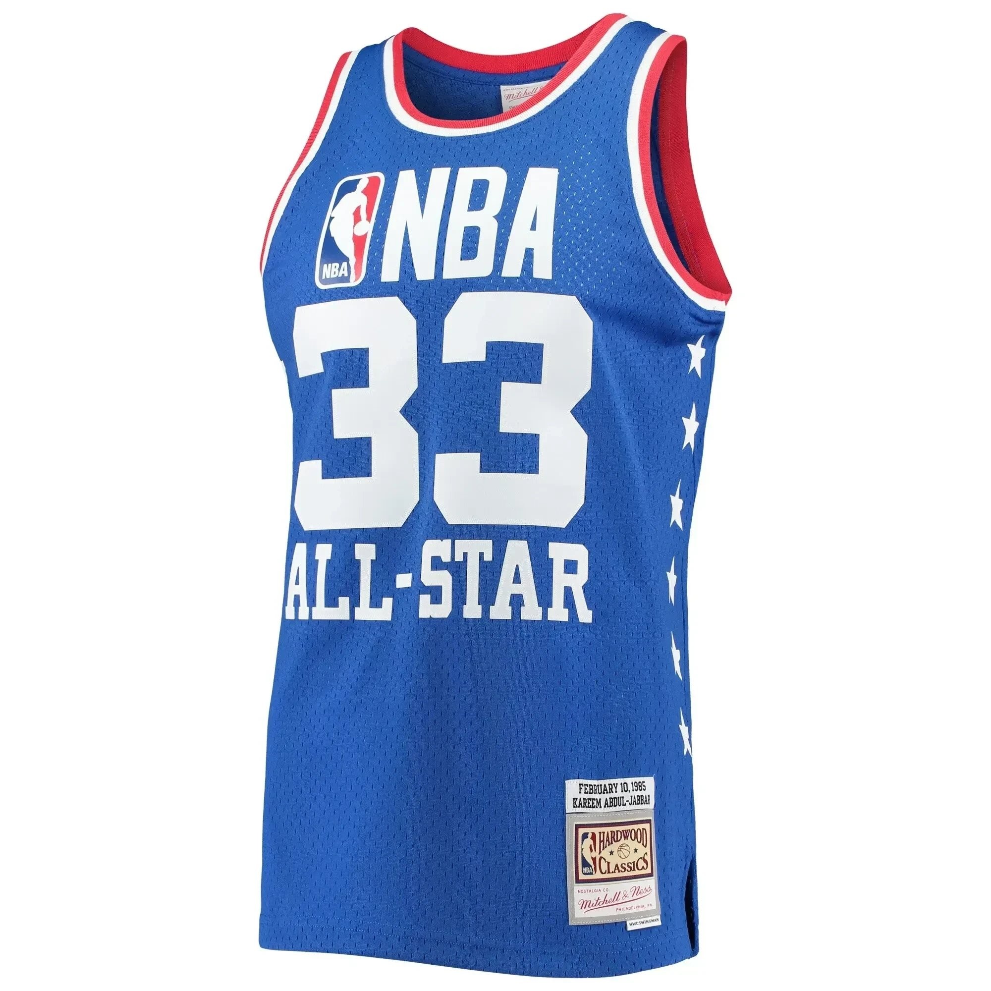 Kareem Abdul-jabbar Western Conference Mitchell Ness 1985 All-star Game Swingman Jersey - Royal - Image 2