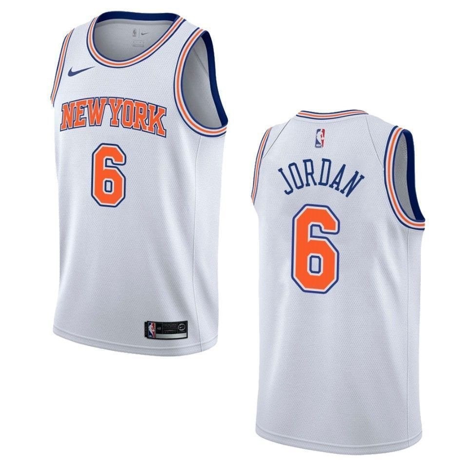 Men's New York Knicks DeAndre Jordan #6 Statement Swingman Jersey White